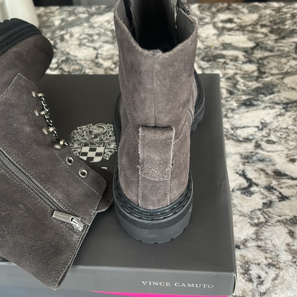 Vince Camuto Gray Suede Boots with Chains - Picture 5 of 9